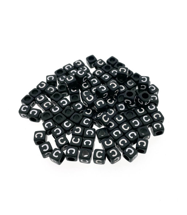 Paracord alphabet letter beads Black C