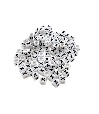 123Paracord Paracord alphabet letter beads White X