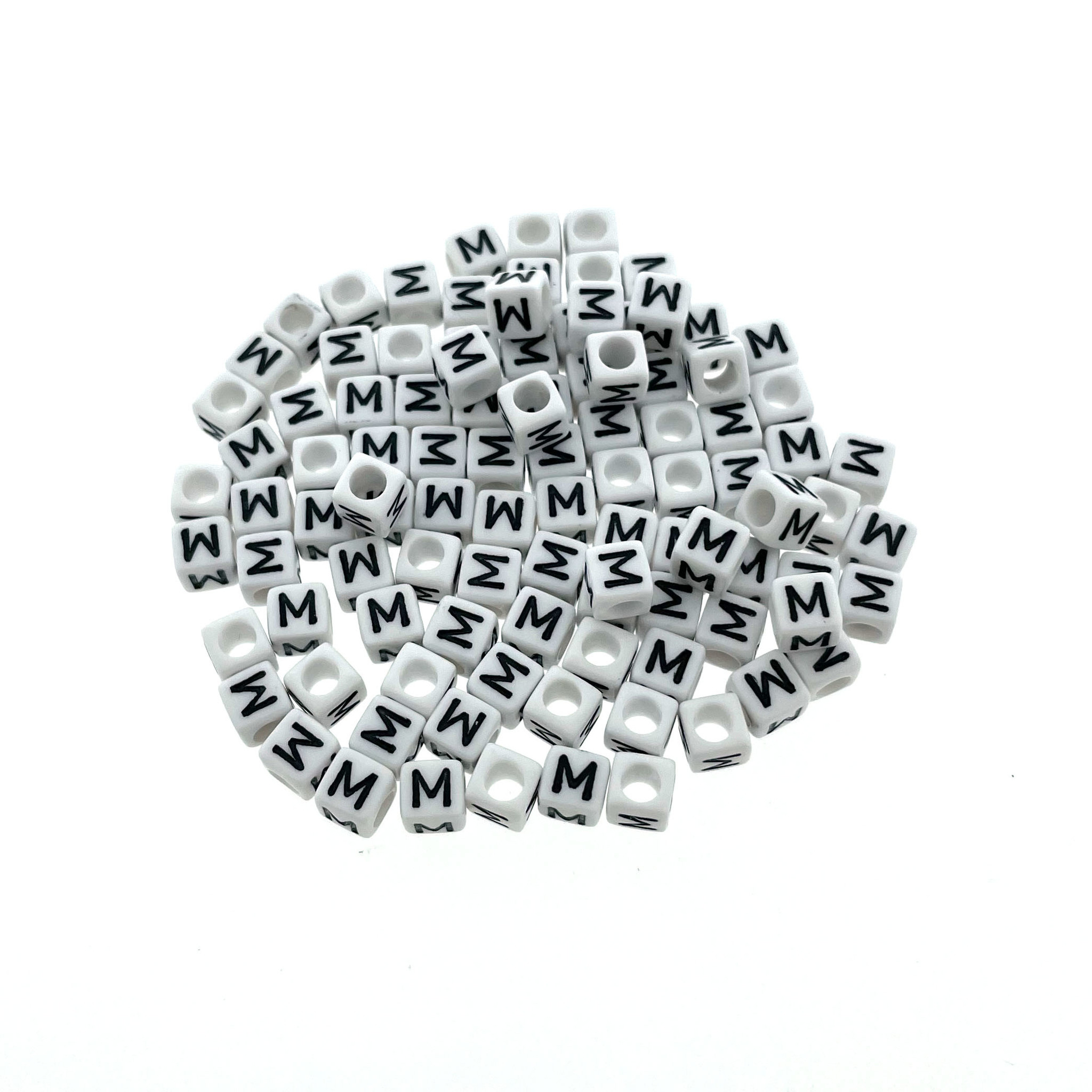 Buy Paracord alphabet letter beads White M at 123Paracord