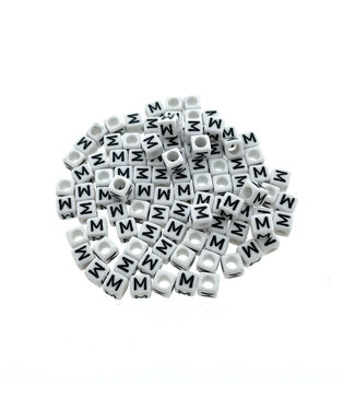 123Paracord Paracord alphabet letter beads White M
