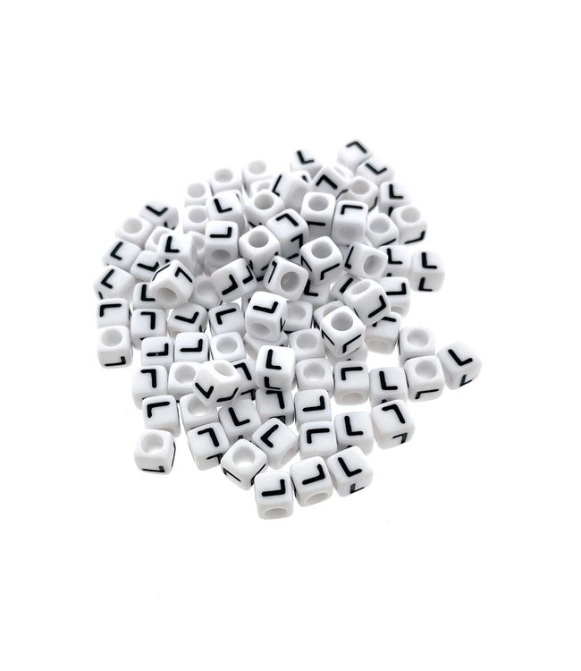 Paracord alphabet letter beads White L