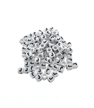 White Cube Letter Beads Acrylic Alphabet Beads with Colorful