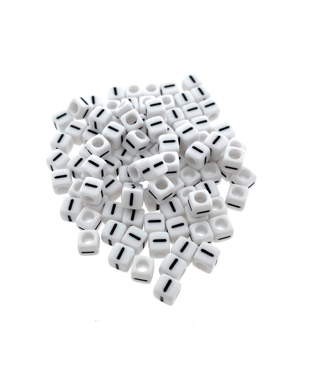 Paracord alphabet letter beads White I