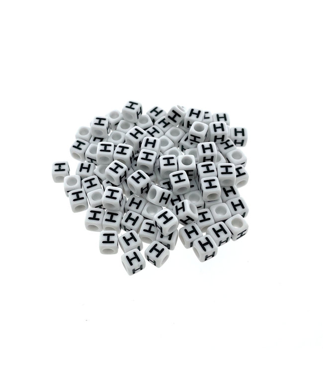 Paracord alphabet letter beads White H