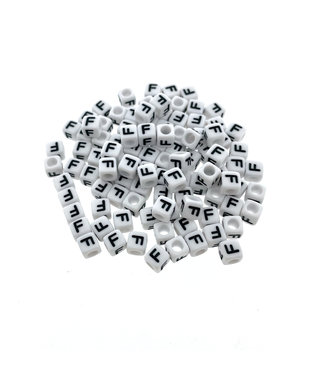 123Paracord Paracord alphabet letter beads White F