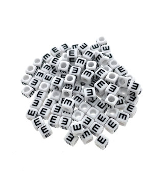 123Paracord Paracord alphabet letter beads White E