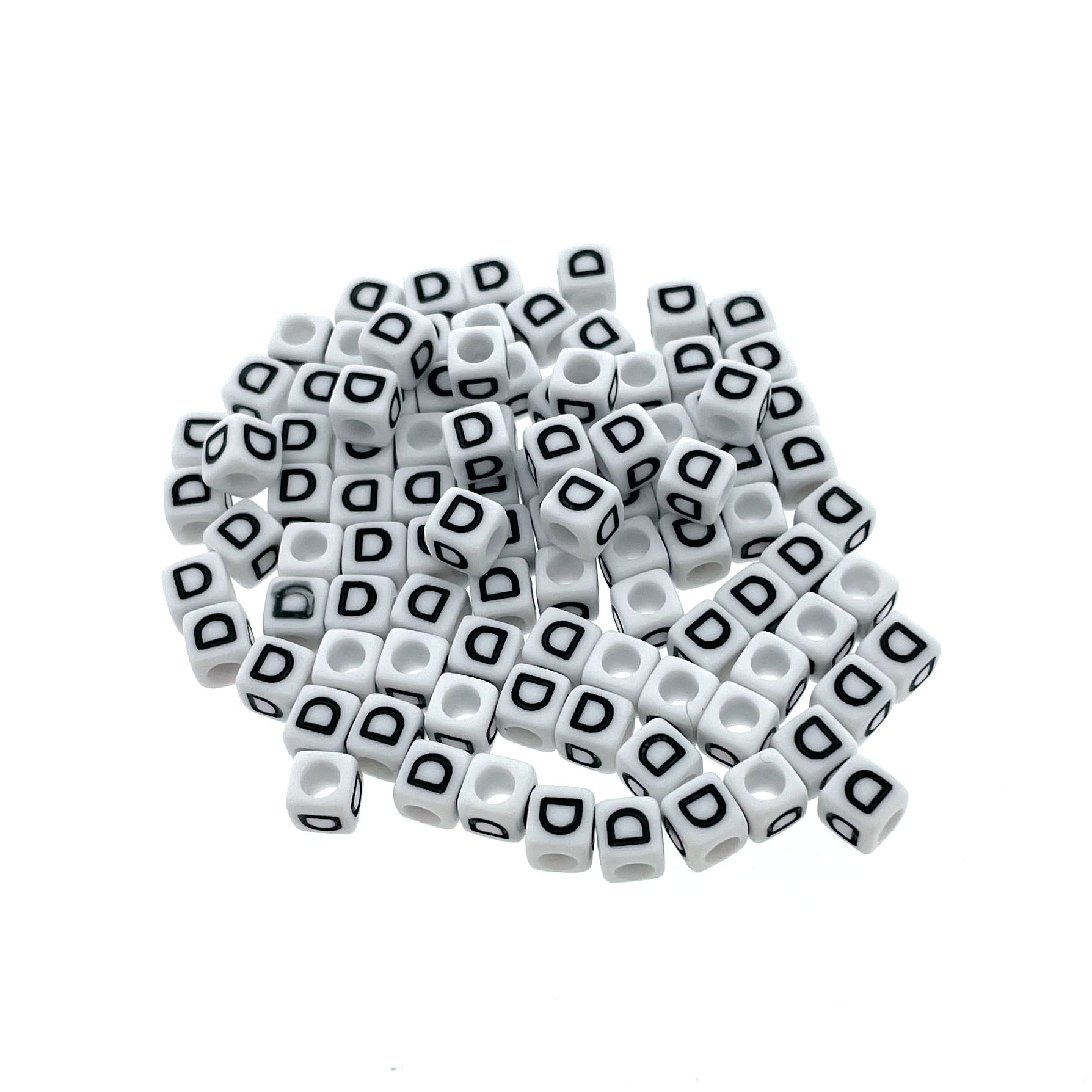 Buy Paracord alphabet letter beads White D at 123Paracord - 123Paracord