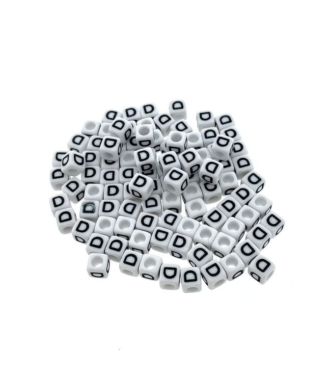 Paracord alphabet letter beads White D