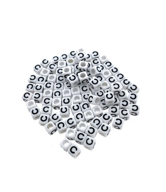 Buy Paracord alphabet letter beads White C at 123Paracord
