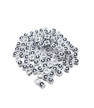 123Paracord Paracord alphabet letter beads White C