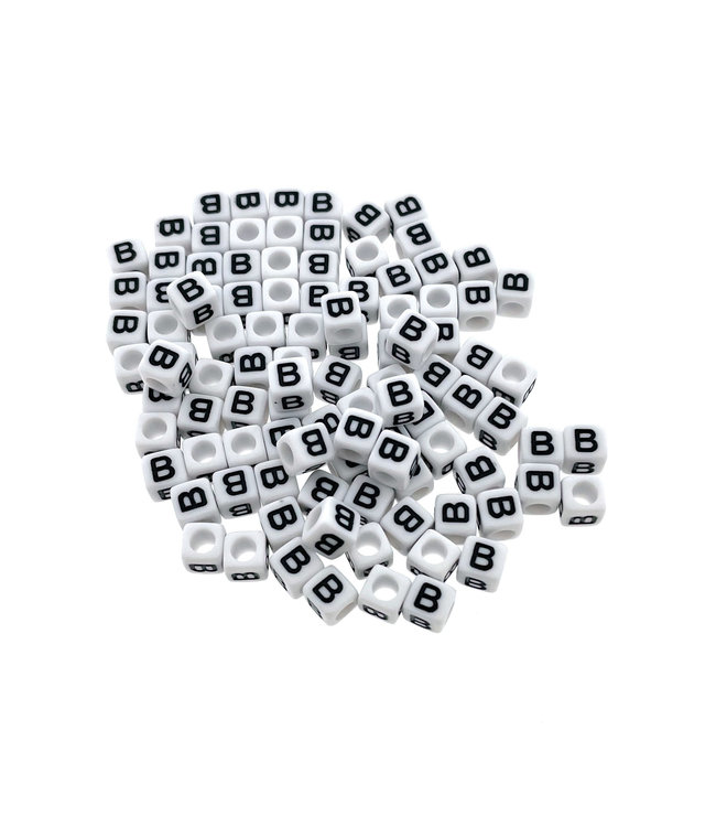 Paracord alphabet letter beads White B