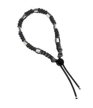 123Paracord DIY anti-tick collar Ultra reflective & Zwart Diamond/Silver Grey