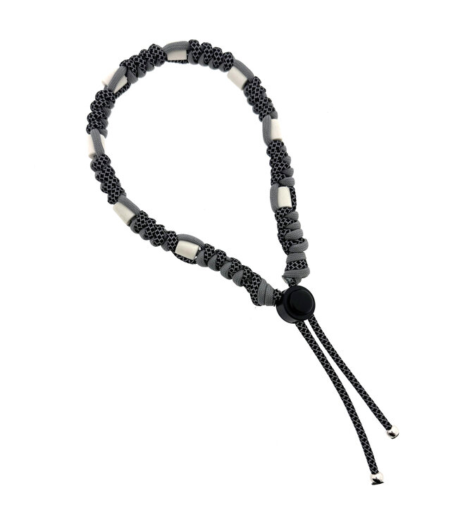DIY anti-tick collar Ultra reflective & Zwart Diamond/Silver Grey