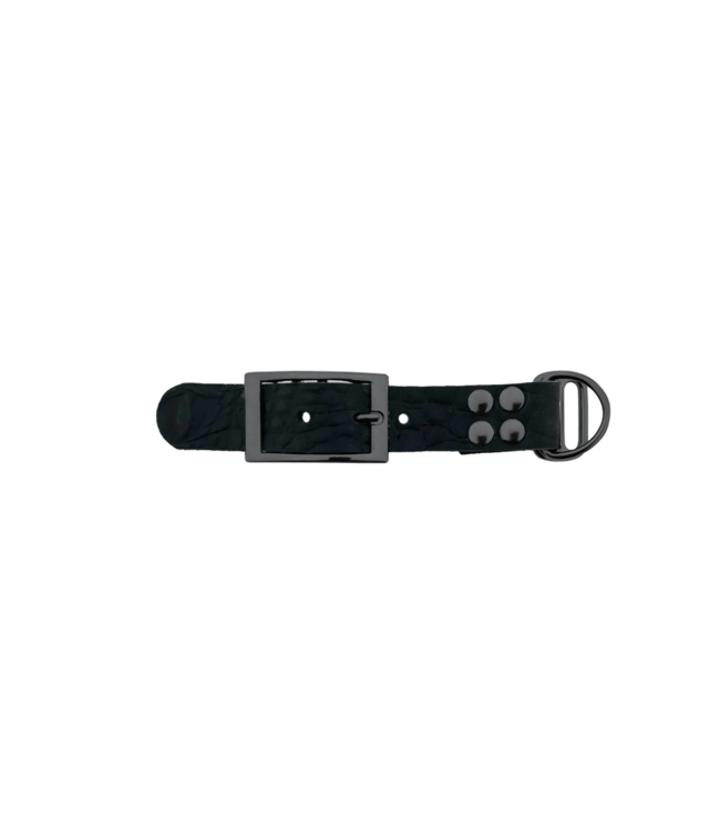 Buffalo leather adapter 25mm Croco motif Black/Grey