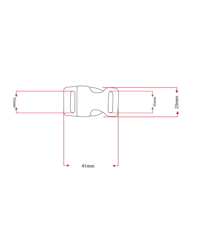 Plastic buckle 15MM Black