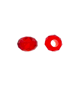 123Paracord Paracord bead 14X8MM spacer Glass Red