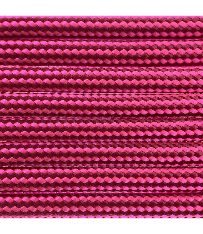 Paracord 550 type III Burgundy / Ultra Neon Pink Stripes