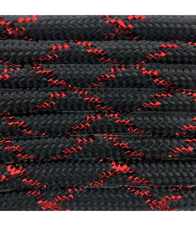 Paracord 550 type III Red Knight Metallic Glitter Black / Red Tracer X