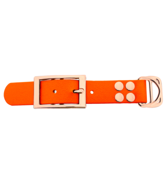 123Paracord Biothane adapter 25MM Orange/Rosegold