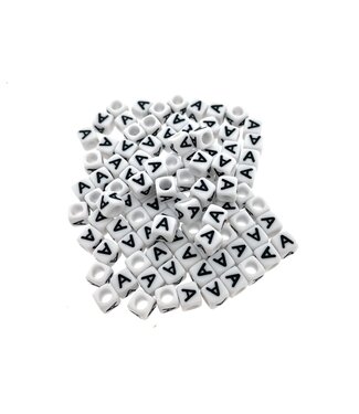 123Paracord Paracord alphabet letter beads White A