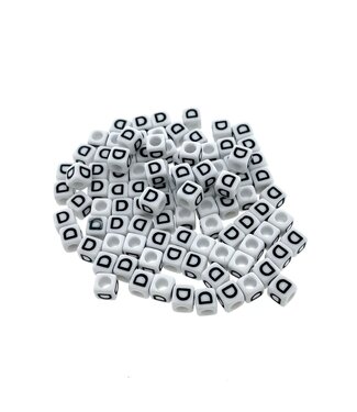 123Paracord Paracord alphabet letter beads White D