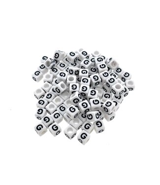 123Paracord Paracord alphabet letter beads White G