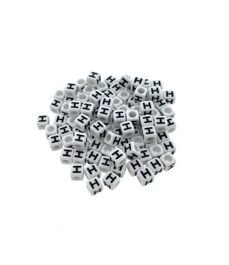 123Paracord Paracord alphabet letter beads White H