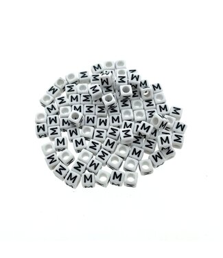 123Paracord Paracord alphabet letter beads White M