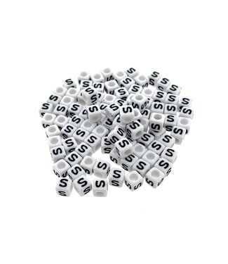123Paracord Paracord alphabet letter beads White S