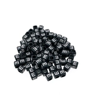123Paracord Paracord alphabet letter beads Black E