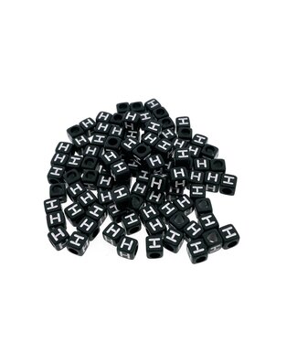 123Paracord Paracord alphabet letter beads Black H