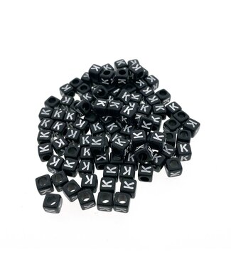 123Paracord Paracord alphabet letter beads Black K