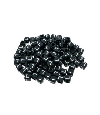 123Paracord Paracord alphabet letter beads Black L