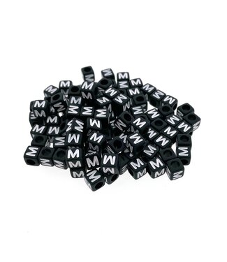 123Paracord Paracord alphabet letter beads Black M