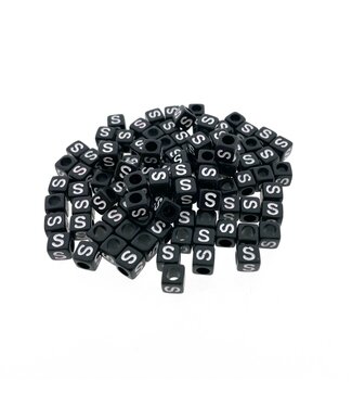 123Paracord Paracord alphabet letter beads Black S