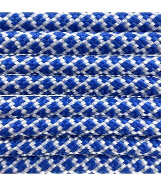 123Paracord Paracord 550 type III White / Royal Blue Diamond