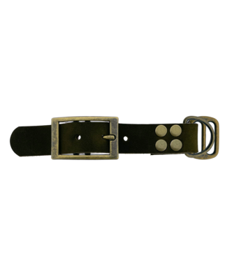 123Paracord Pull-up leather adapter 25MM Olive/Antique Bronze