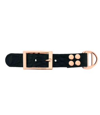 123Paracord Buffalo leather adapter 25MM Croco motif Black/Rosegold