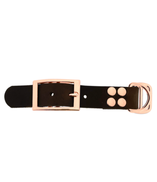 123Paracord Pull-up leather adapter 25MM Brown/Rosegold