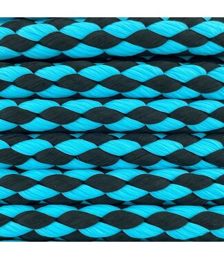 123Paracord 10MM Nylon Dog Leash Dark Cyan Checkers