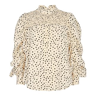Co'Couture Dot drape sleeve blouse