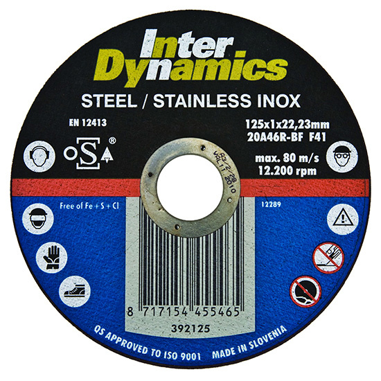 10 st. InterDynamics Doorslijpschijf Ø 115 mm INOX