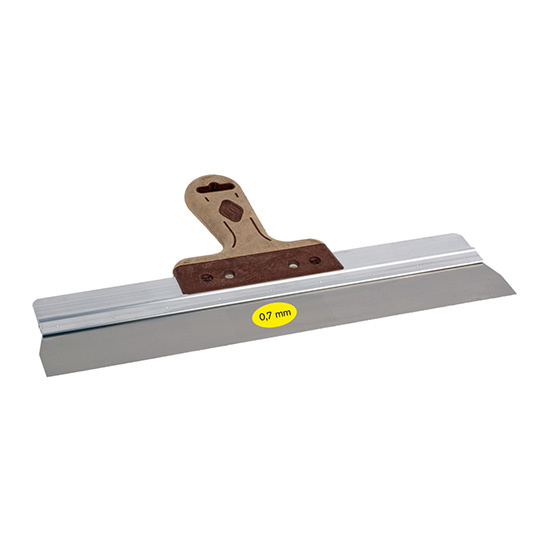 Gipsmes alu 220x0,7 mm RVS met LEDEREN-greep