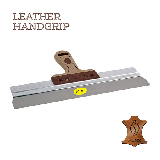 Gipsmes alu 220x0,7 mm RVS met LEDEREN-greep