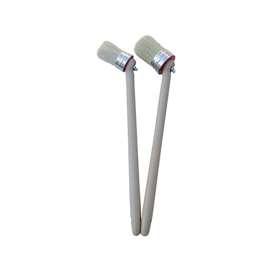 Bokkepoot wit haar, met ergonomische steel 50 mm