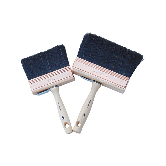 Blokkwast zwart haar, houten steel, 3 x 12 cm
