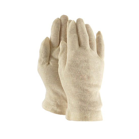 M-Safe, handschoen, Interlock 100% katoen ecru, herenmaat zware kwaliteit (225 grams) - per 12 paar
