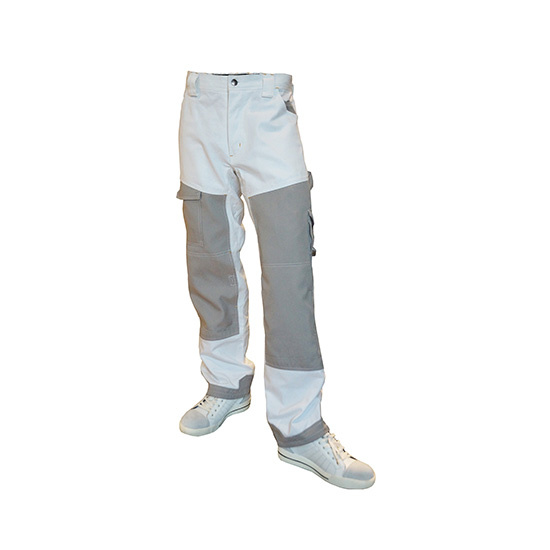 Be-Wear, Deluxe werkbroek wit-grijs maat 56