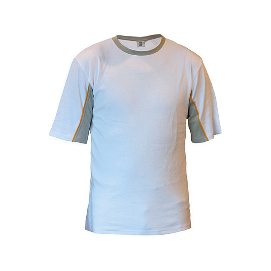Be-Wear, T-shirt korte mouw wit-grijs maat XL