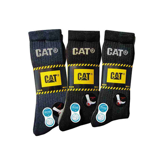 CAT, sokken Outdoor zwart/grijs maat 41-45/46-50 per 22/2 bundels van 3